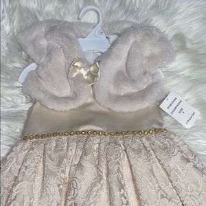 NWT Champagne Lace dress for toddler girls size 4T